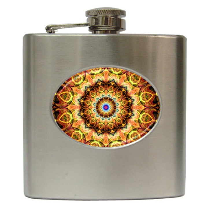 Ochre Burnt Glass Hip Flask