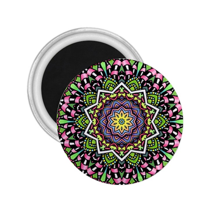 Psychedelic Leaves Mandala 2.25  Button Magnet