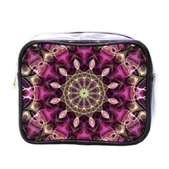 Purple Flower Mini Travel Toiletry Bag (one Side) by Zandiepants