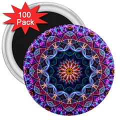 Purple Lotus 3  Button Magnet (100 Pack) by Zandiepants