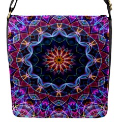 Purple Lotus Flap Closure Messenger Bag (small) by Zandiepants