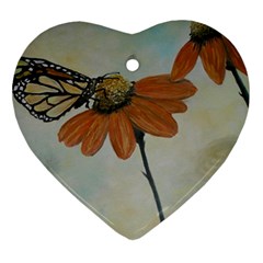 Monarch Heart Ornament (two Sides) by rokinronda