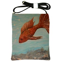 Gold Fish Shoulder Sling Bag by rokinronda