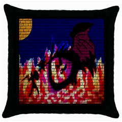 My Dragon Black Throw Pillow Case by Rbrendes