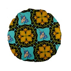 Orange Unicorn 15  Premium Round Cushion  by Rbrendes