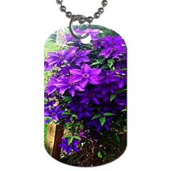 Purple Flowers Dog Tag (two-sided) 