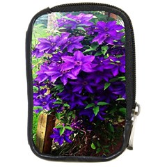 Purple Flowers Compact Camera Leather Case by Rbrendes