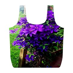 Purple Flowers Reusable Bag (l)