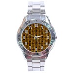 Bamboo Stainless Steel Watch Front