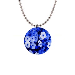 Blue Flowers Button Necklace by Rbrendes