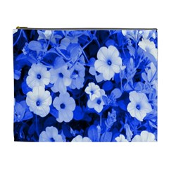 Blue Flowers Cosmetic Bag (xl) by Rbrendes