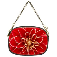Red Dahila Chain Purse (one Side) by Colorfulart23