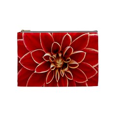 Red Dahila Cosmetic Bag (medium) by Colorfulart23