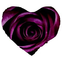 Deep Purple Rose 19  Premium Heart Shape Cushion by Colorfulart23