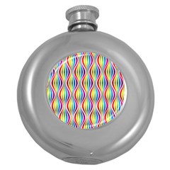 Rainbow Waves Hip Flask (round) by Colorfulplayground