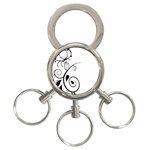 Floral Butterfly Design 3-Ring Key Chain Front