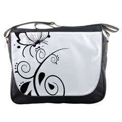 Floral Butterfly Design Messenger Bag