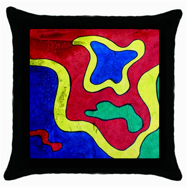 Abstract Black Throw Pillow Case