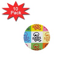 Skull 1  Mini Button (10 Pack) by Siebenhuehner