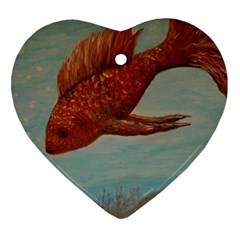 Gold Fish Heart Ornament by rokinronda