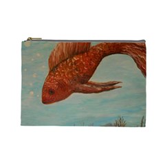 Gold Fish Cosmetic Bag (large) by rokinronda