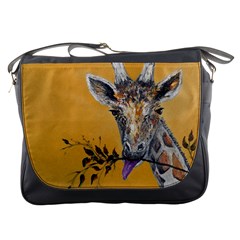 Giraffe Treat Messenger Bag by rokinronda