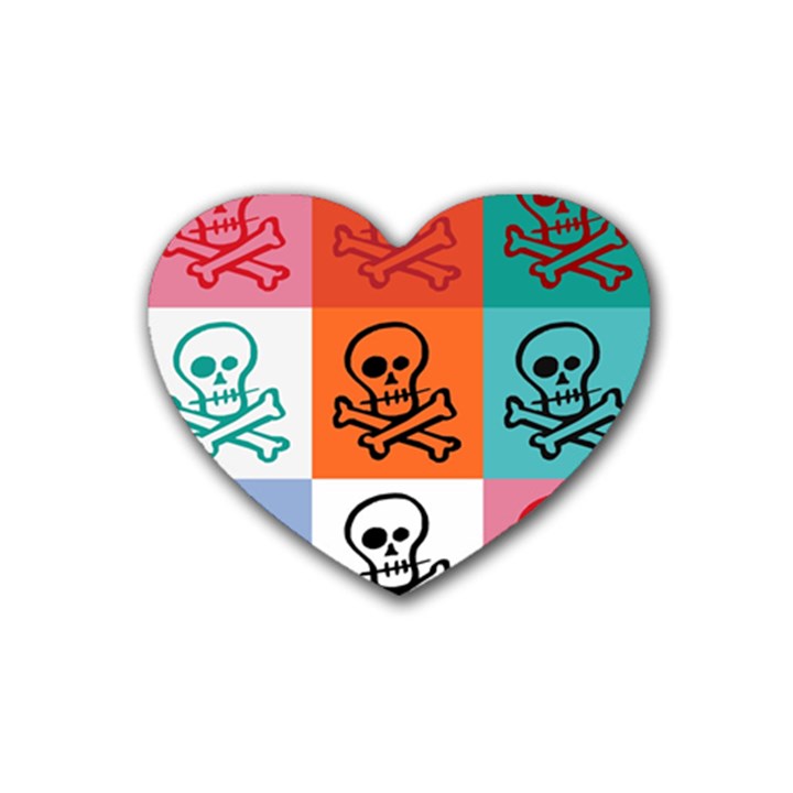 Skull Drink Coasters 4 Pack (Heart) 