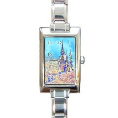 Castle For A Princess Rectangular Italian Charm Watch