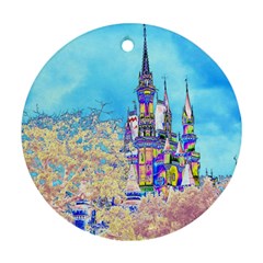 Castle For A Princess Round Ornament (two Sides) by rokinronda