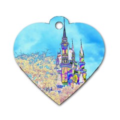 Castle For A Princess Dog Tag Heart (one Sided)  by rokinronda