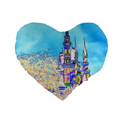 Castle For A Princess 16  Premium Heart Shape Cushion  by rokinronda