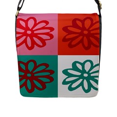 Flower Flap Closure Messenger Bag (large) by Siebenhuehner