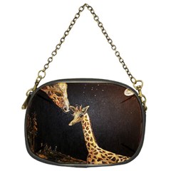 Baby Giraffe And Mom Under The Moon Chain Purse (one Side) by rokinronda