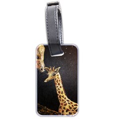 Baby Giraffe And Mom Under The Moon Luggage Tag (two Sides) by rokinronda