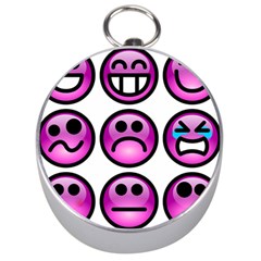 Chronic Pain Emoticons Silver Compass by FunWithFibro