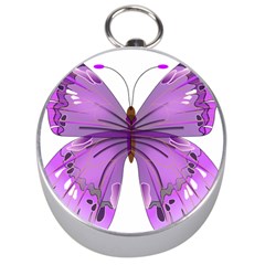 Purple Awareness Butterfly Silver Compass by FunWithFibro