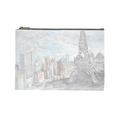 Eiffel Tower Paris Cosmetic Bag (large) by rokinronda