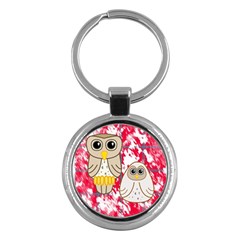 Two Owls Key Chain (round) by uniquedesignsbycassie