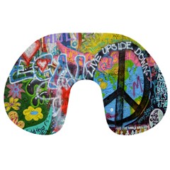 Prague Graffiti Travel Neck Pillow by StuffOrSomething