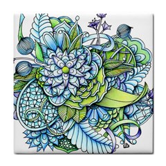 Peaceful Flower Garden Ceramic Tile by Zandiepants