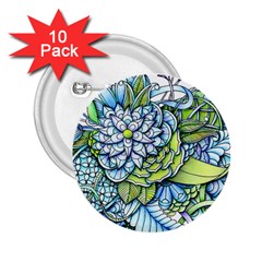 Peaceful Flower Garden 2 25  Button (10 Pack) by Zandiepants