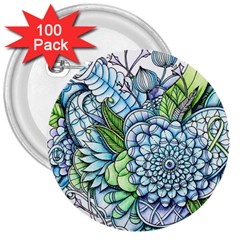 Peaceful Flower Garden 2 3  Button (100 Pack) by Zandiepants