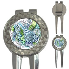 Peaceful Flower Garden 2 Golf Pitchfork & Ball Marker by Zandiepants