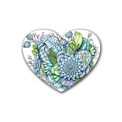 Peaceful Flower Garden 2 Drink Coasters (heart) by Zandiepants