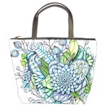 Peaceful Flower Garden 2 Bucket Handbag Front