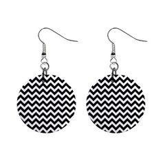 Black And White Zigzag Mini Button Earrings