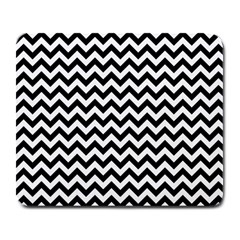 Black And White Zigzag Large Mouse Pad (rectangle)