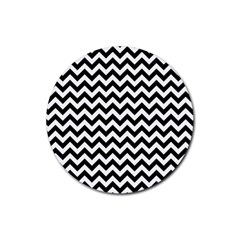 Black And White Zigzag Drink Coasters 4 Pack (round) by Zandiepants