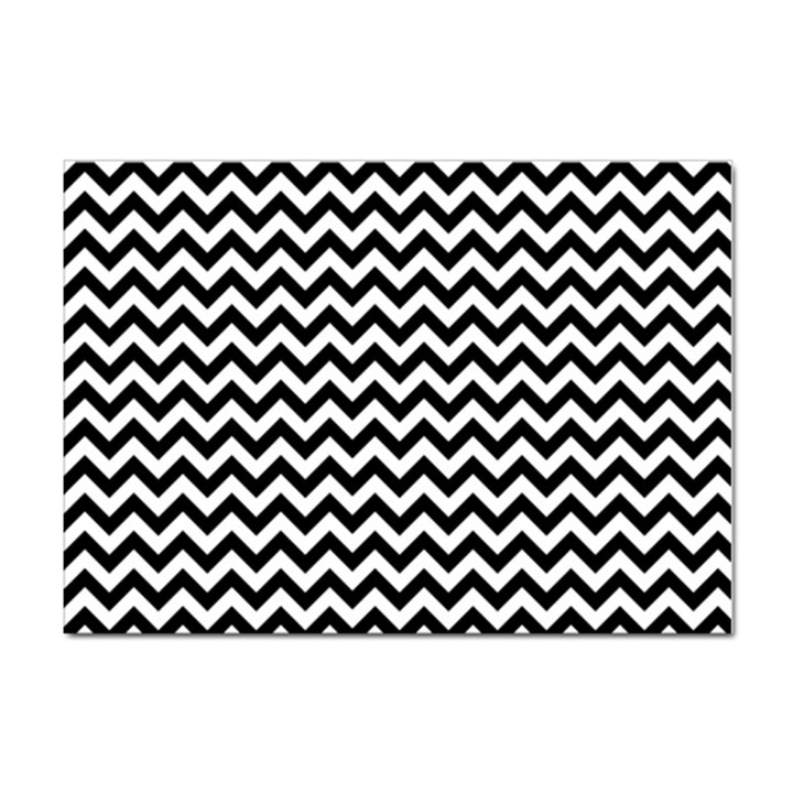 Black And White Zigzag A4 Sticker 10 Pack