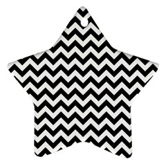 Black And White Zigzag Star Ornament (two Sides) by Zandiepants